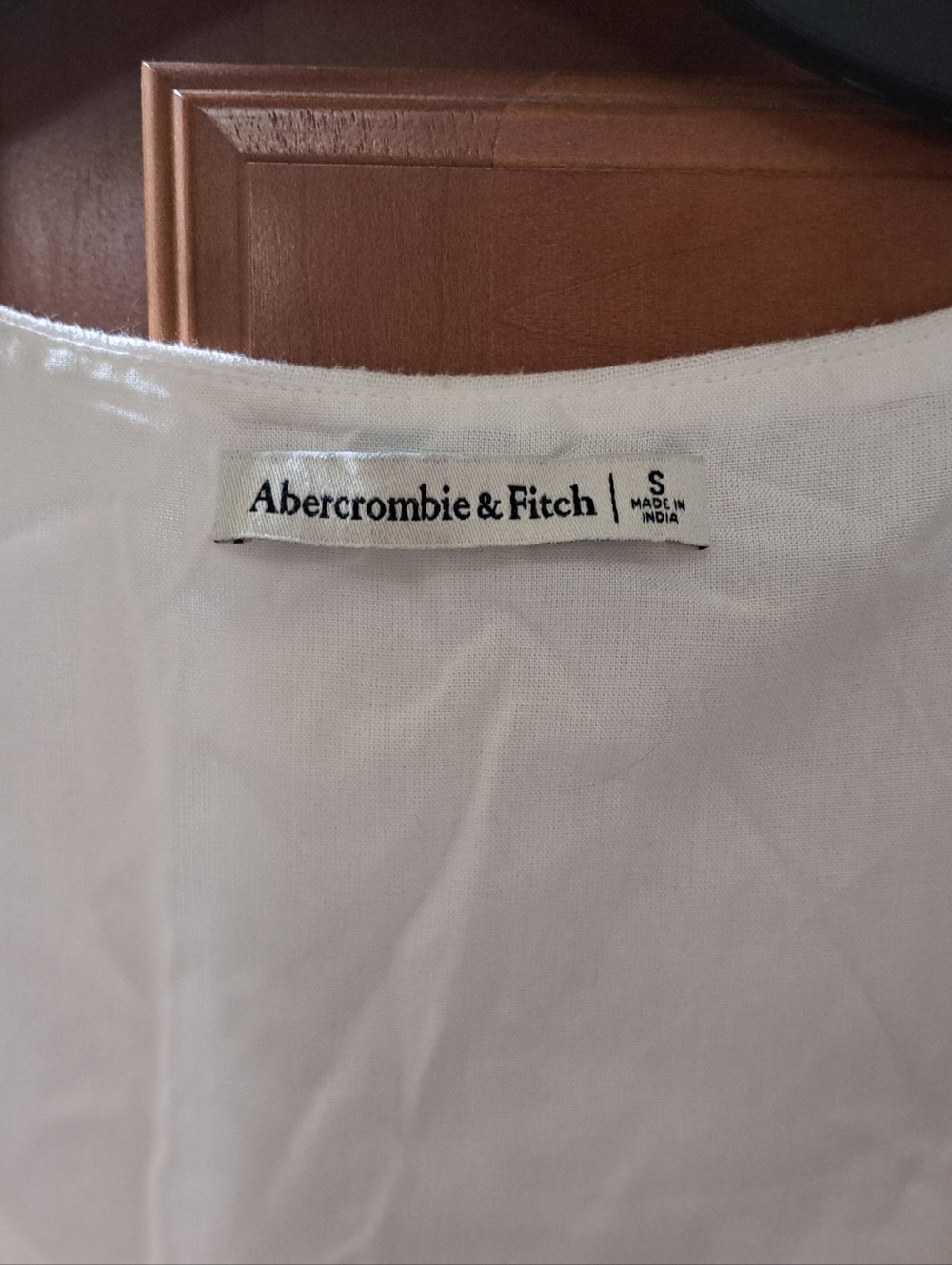 Abercrombie & Fitch White Square Neck Linen Blend Crop Tank Size Small - Picture 2 of 5
